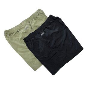 Lot of 2 Columbia XL Nylon Cargo Swim Shorts In Black & Olive Green